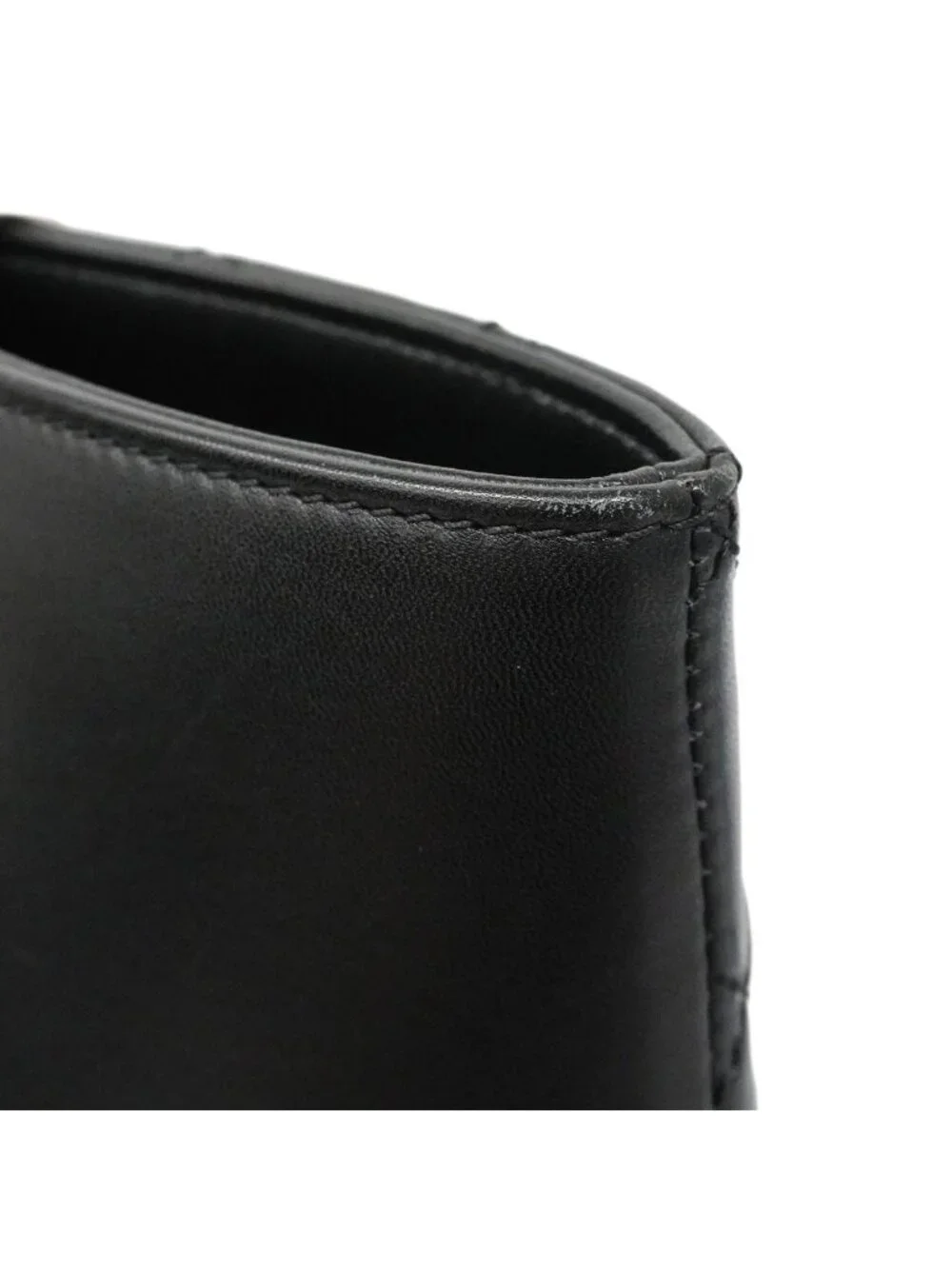 Chanel Tote Bag Quilted Lambskin Black Silver